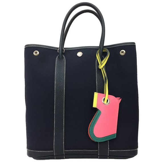 HERMES Camail Key Ring Charm Holder Rose Azalee x Malachite Lime Wallet Access. - Picture 2 of 3